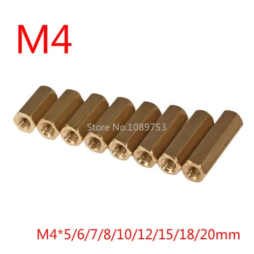 10 шт. M4 * 5/6/7/8/10/12/15/18/20 мм шестигранный винт женские шестигранные латунные печатные
