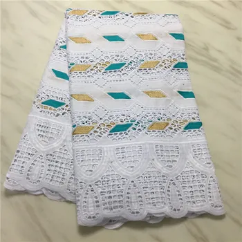 

white Punch Cotton Nigerian African Dry Lace Fabric Embroidery Swiss Voile Lace In Switzerland High Quality Garment Material