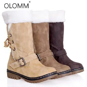 

Plus Size Snow Boots Thick Wool Women's Boots Zapatos De Mujer Ankle Boots for Women Chaussures Femme