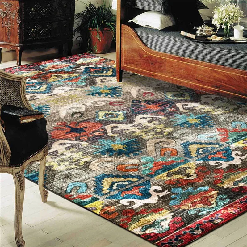 

Fashion Geometric Rug Abstract Color Multi-Color Ethnic-Style Living Room Bedroom Bed Blanket Kitchen Bathroom Floor Mat