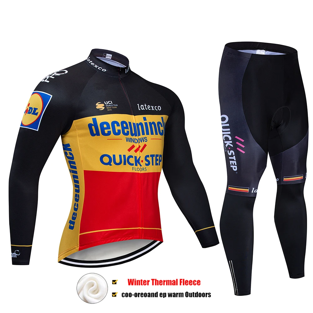 6 Новинка, комплект зимней одежды для велоспорта QUICK STEP Pro Team, одежда для велоспорта из бельгийского материала, Мужская одежда для велоспорта Go Pro, теплая флисовая одежда для велоспорта - Цвет: 6