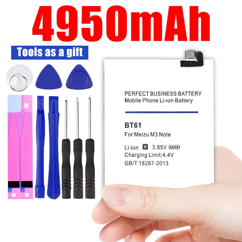 

4950mAh BT61 Replacement Battery for Meizu M3 Note L681H L-version Batterie Cell Mobile Phone Batteries