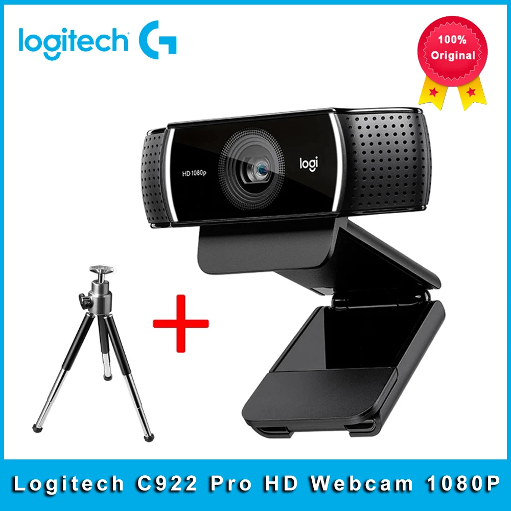 Logitech C922 Pro HD Webcam 1080P Autofocus Built-in Microphone Stream HD Anchor Camera With Tripod 1