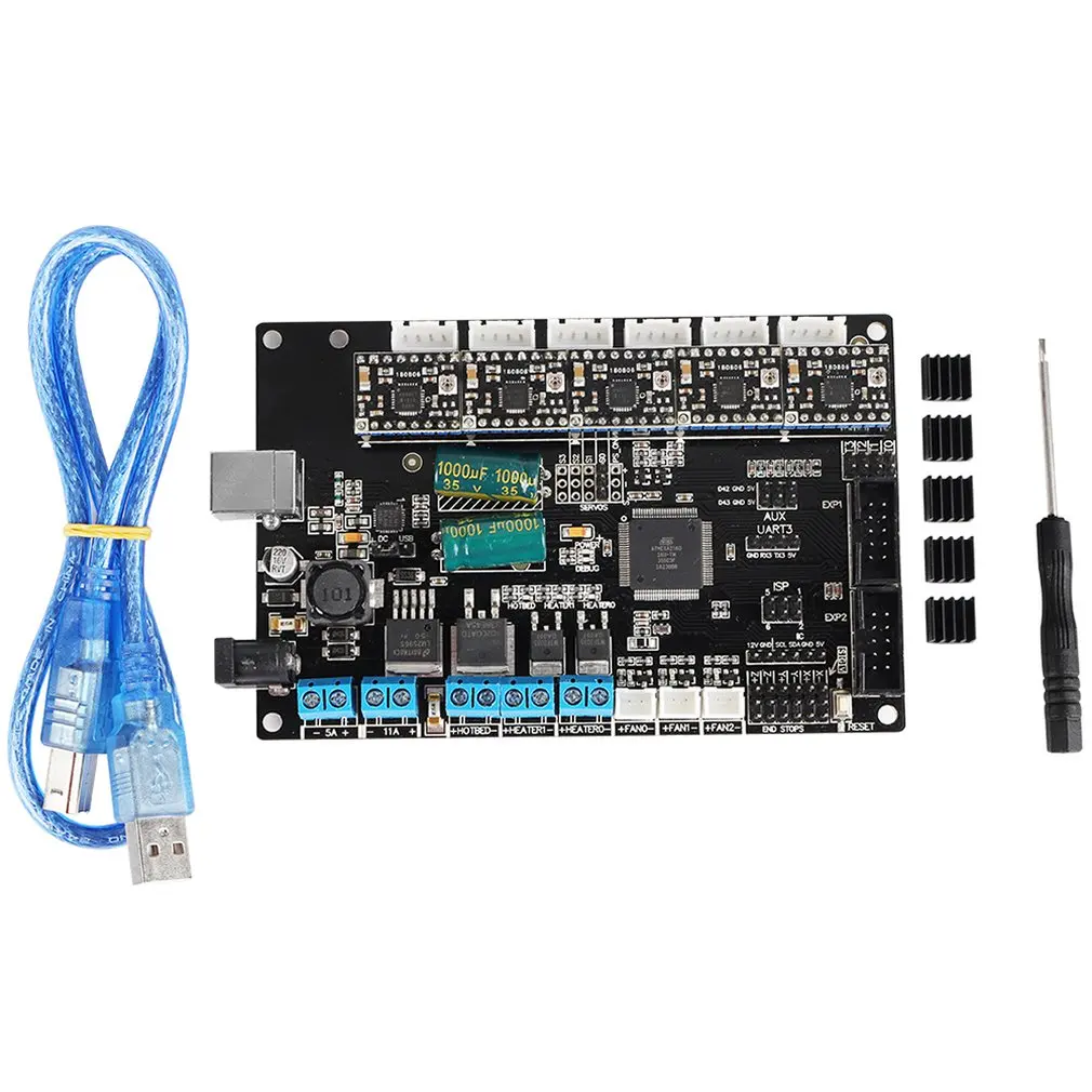 Белый Материнская плата 3d принтер TriGorilla основная плата совместима Mega2560 и RAMPS1.4 4 слоя PCB плата контроллера для RepRap - Цвет: Белый