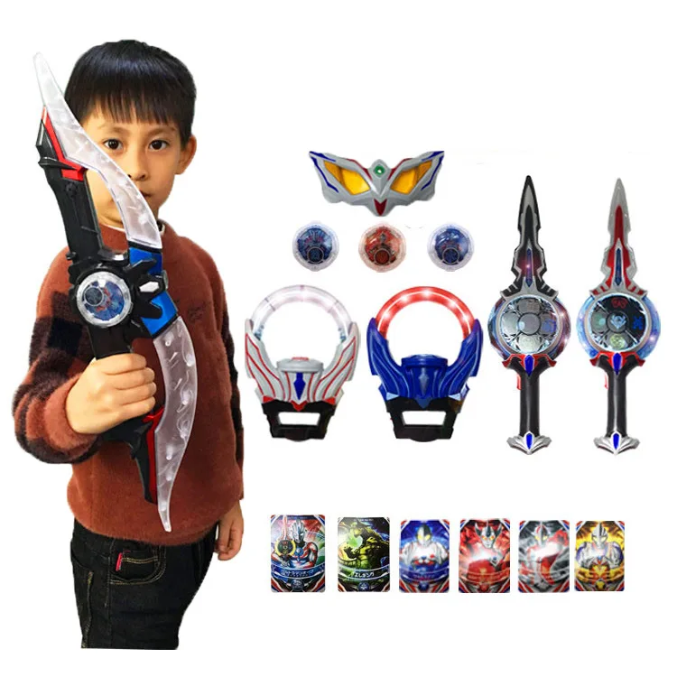 

Uub Universe Warrior Light And Dark Sword Toys with Light And Sound Circular Ring Rob Header Crystal Sets