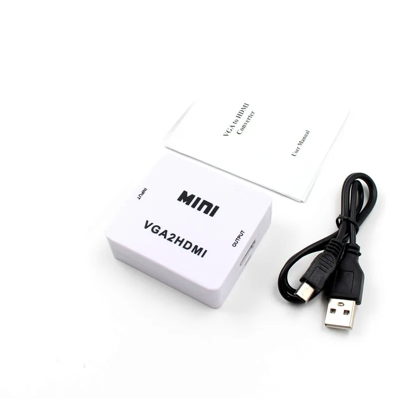 Преобразователь из VGA в HDMI мини адаптер с аудио портом питания Поддержка порта 1080P