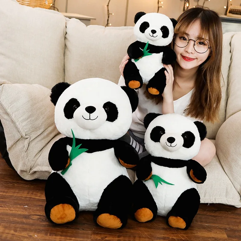 

Hot Selling Rabbit Fur Bamboo Leaf Panda Doll Plush Toys-Processing Customizable Logo Recruit Agents