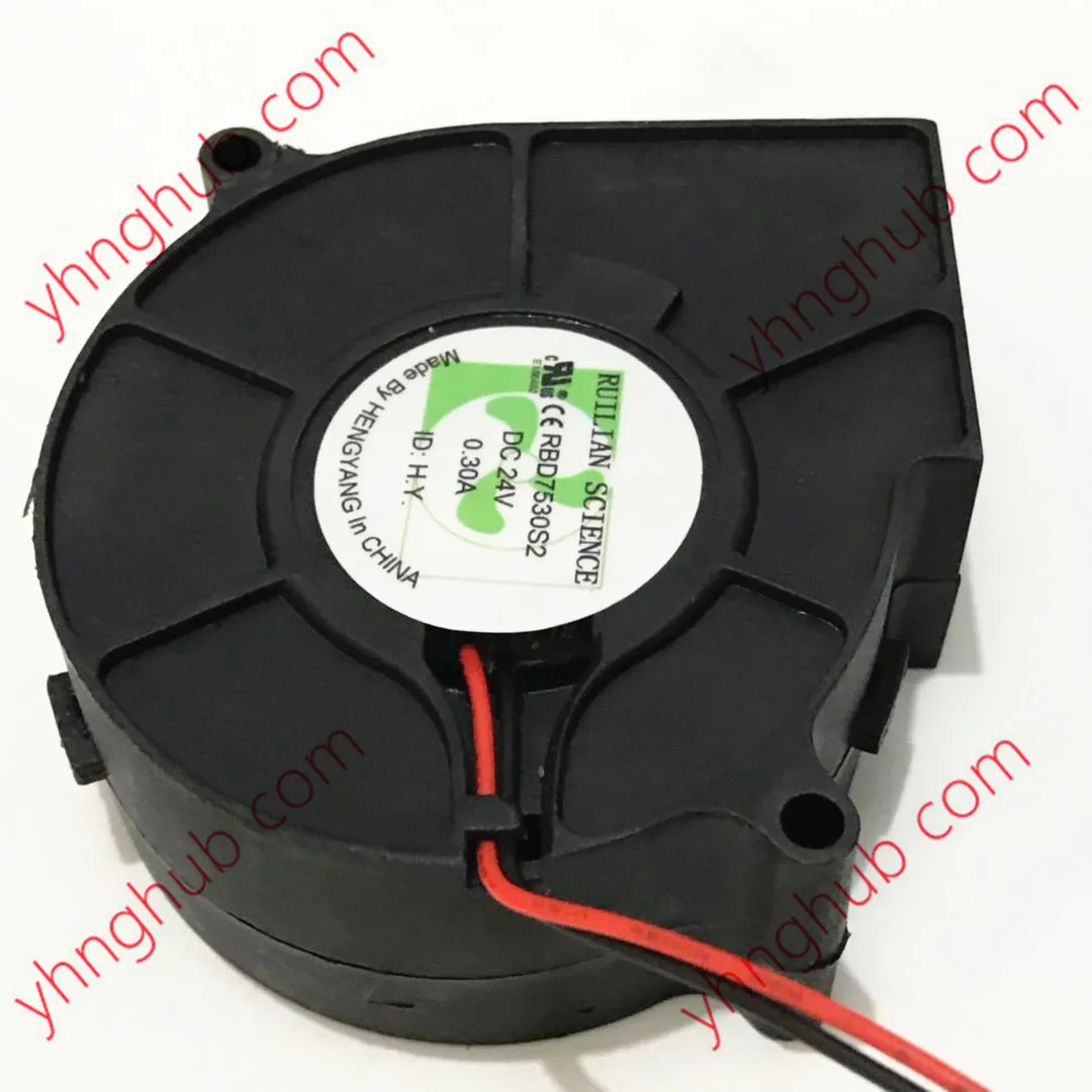 Ruilian Rbd7530s2 dc 24v 0.30a 75x75x30 mm Ventilador de Refrigeração do Servidor de Fios