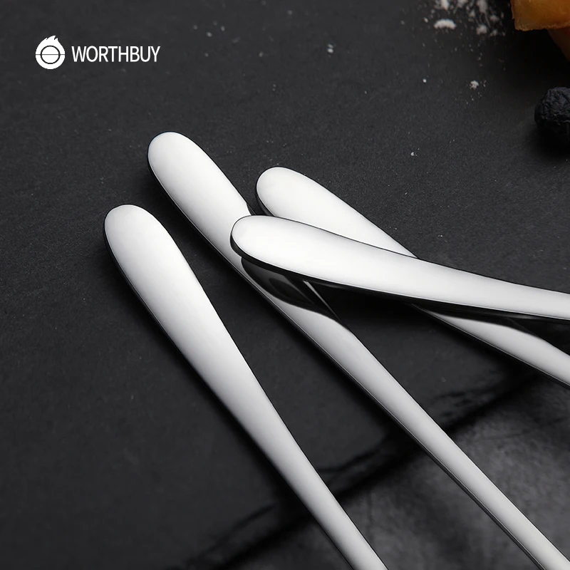 WORTHBUY 2 шт., ложка для супа из нержавеющей стали, столовая ложка с длинной ручкой, Сервировочный набор ложек, кухонные аксессуары, чайная ложка для кофе