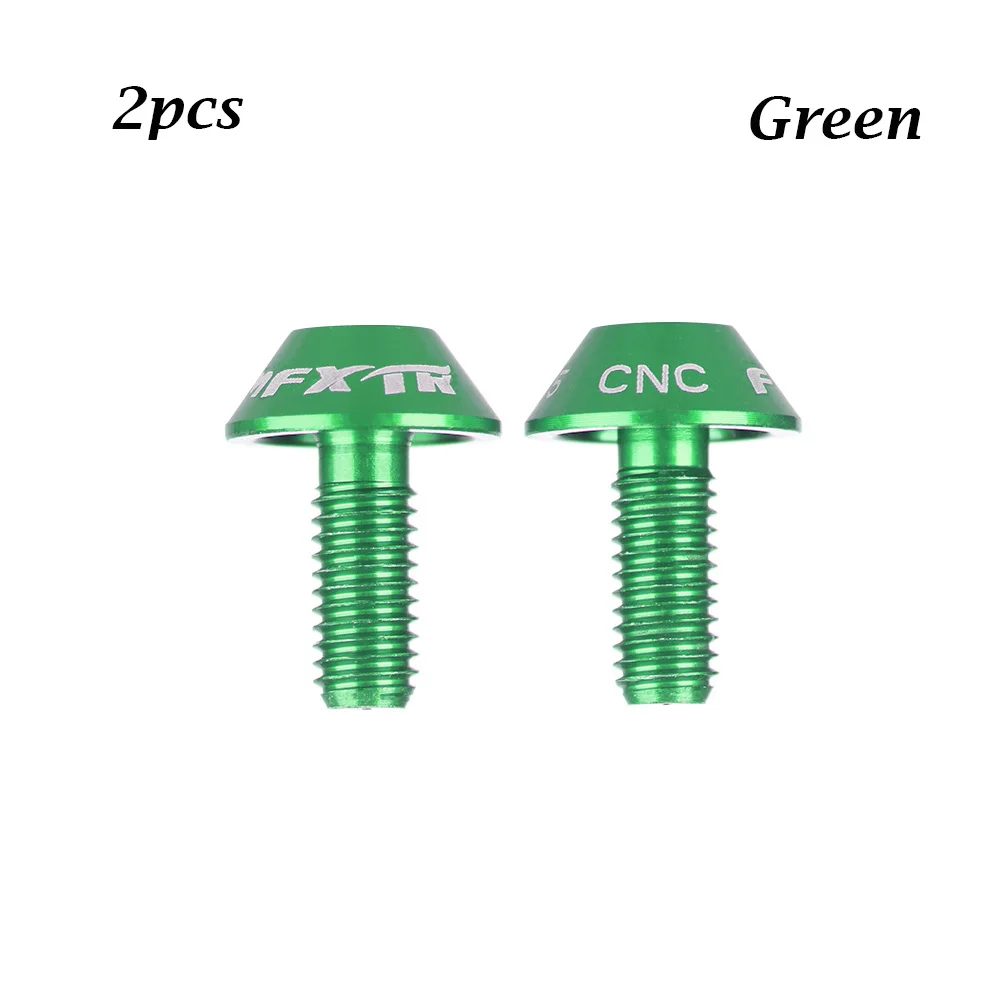 2 шт./компл. Цветной алюминиевый сплав горный велосипед держатель для бутылки с водой клетка винтовые болты M5x12mm винт прочный Аксессуары для велосипеда - Цвет: green