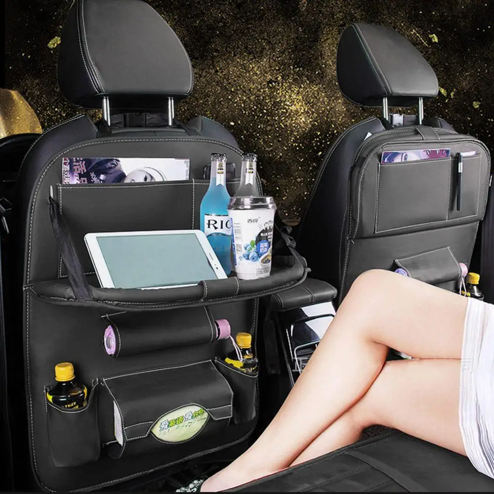 2pcs car seat back bag car backseat organizer foldable table tray travel storage bag chair storage pocket box car accessories stowing tidying aliexpress