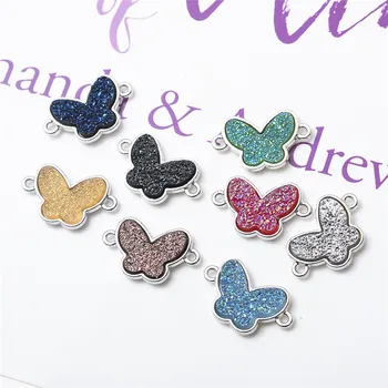 

10pcs/pack Colorful Cute Shiny Butterfly Connector Charms For Women Girls DIY Handmade Necklace Bracelet Jewelry Accessories