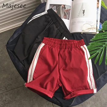 

Men Casual Short Mens Shorts Joggers Summer Striped Elastic Waist Breathable Loose Male Couples Korean Style Pockets Stretchy