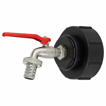 

IBC Tank Tap Adapter With Drain Ball Valve For 1500 Liter Container Tank 3/4 Inch S100*8 Thread Brass For IBC Ton Valve