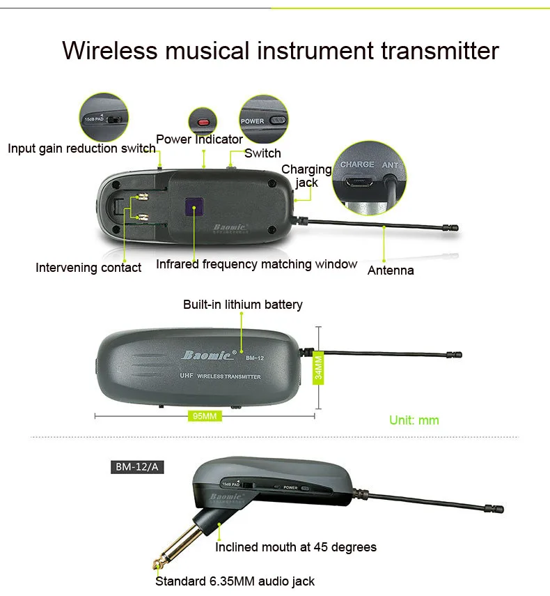 ERZHEN professional wireless microphone system UHF