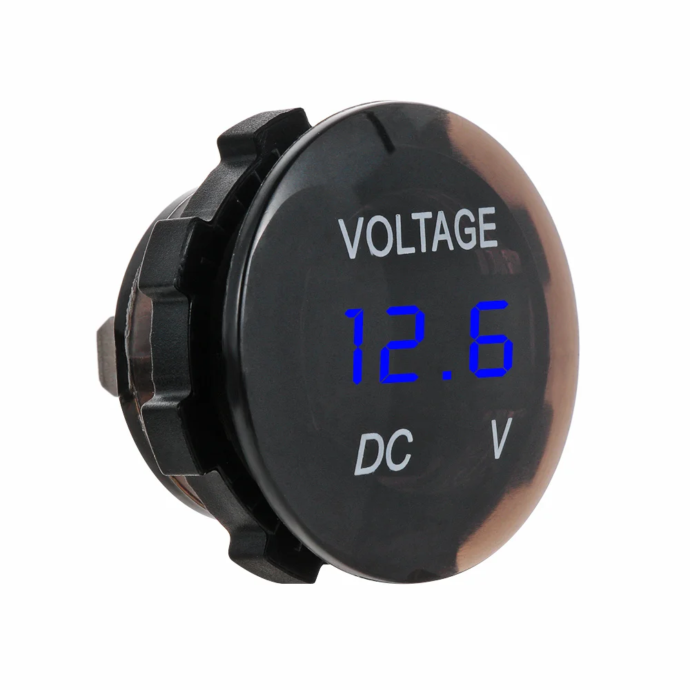 DC 12 V-24 V светодиодный Дисплей цифровой Панель вольтметр Напряжение метр тестер для автомобиля мотоцикла отражатели ATV для грузовика - Color: Blue