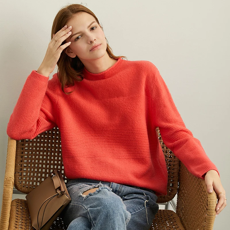 

Amii minimalist fashion Korean version lazy wind sweater woman 2019 fall new loose round collar warm sweate