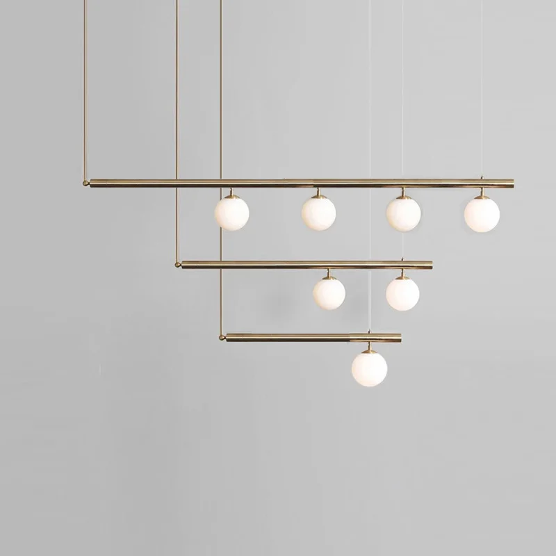 

Прямая люстра в скандинавском стиле, светодиодная лампа E14, подвесная люстра для столовой