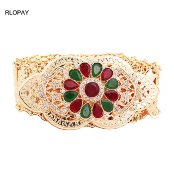 

Fashion Design Golden Bridal Waist Chain Morocco Caftan Belt With Crystal Arabic Dress Belts