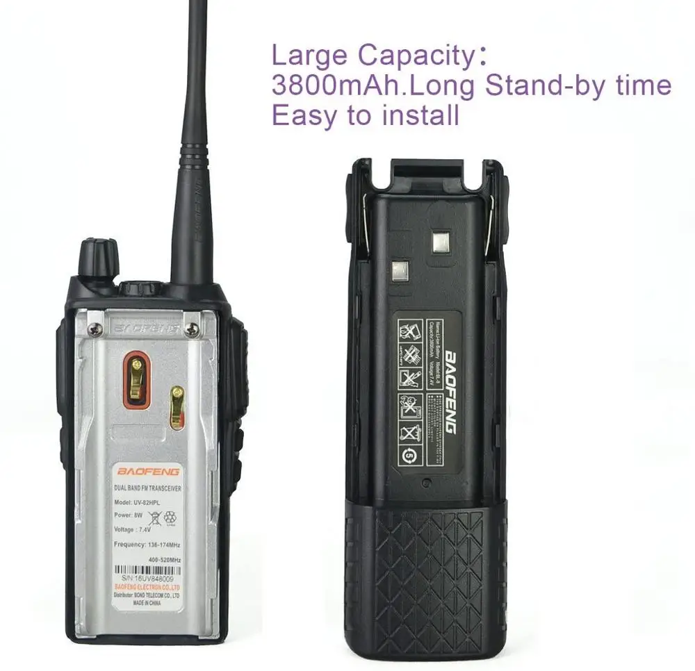 BaoFeng UV-82L Батарея для Baofeng UV-82 UV-82X UV-82C UV-8 UV-8D двухстороннее радио BL-8 7 4 V 3800 мА/ч