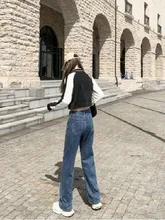 Leg-Jeans Trousers Clothing Pants Bottom Vintage Streetwear High-Waist Wide Baggy Denim