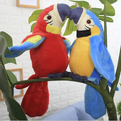 

Children's re-reading tongue voice recording electric sound control Electronic Talking Parrot Plush Toys Sound Record Repeat