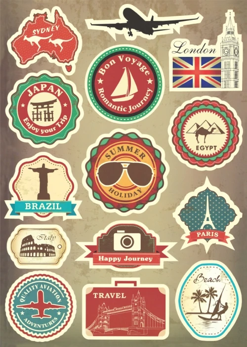 Знаменитая живописная винтажная Автомобильная наклейка на чемодан тележка