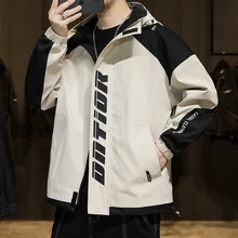 

2022 Ins Spring Fashion Casual Jackets Streetwear Korean Hooded Coats Large Size M-4XL Clothing Windbreaker Male Hip Hop Tops