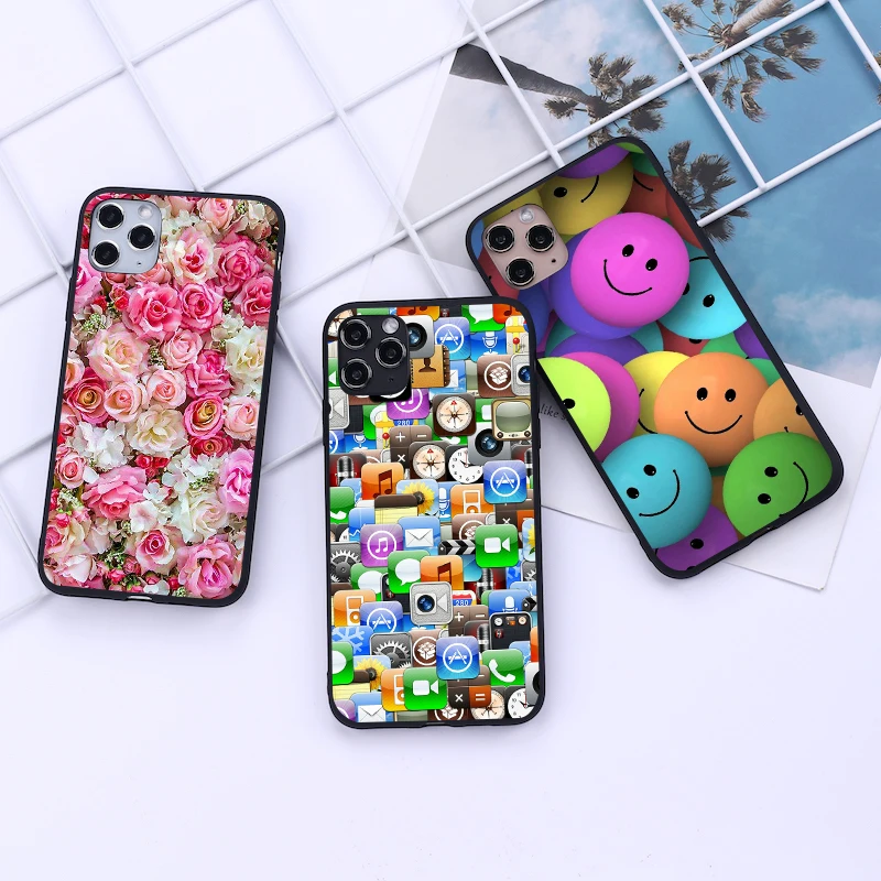 Забавный чехол со смайликом для iPhone 11 Pro Max Flower rose роскошный мягкий телефона Iphone XR