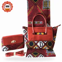 SISI Новое поступление высокого качества модные сумки набор, 6 ярдов хлопок Нигерия, Анкара отличное качество печати воск для женщин вечерние