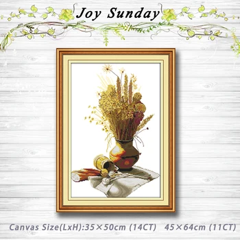 

Autumn harvest season cereals painting 14CT 11CT counted cross stitch kits embroidery set Needlework Set chinese cross stitch