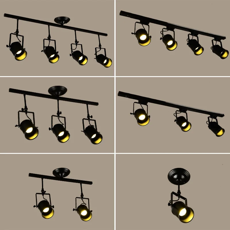 

Modern Industrial-Style Retro Track Light Wall Light Bulb Bar Cool Ming Clothing Store Long Brush Holder LED Living Room Spotlig