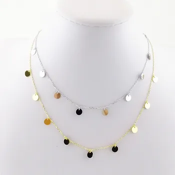 

Silvology 925 Sterling Silver Bright Disc Choker Necklace Elegant Temperament Clavicular Chain Necklace for Women Party Jewelry
