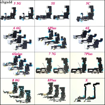 

USB Charging Socket Jack Flex Cable For iPhone 5S SE 6 6S 7 8 Plus X USB Charger Port Dock Connector With Mic Flex Cable