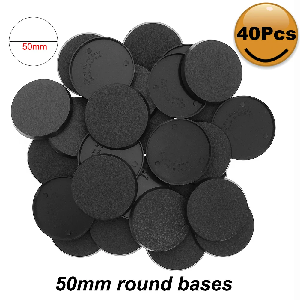 Evemodel MB750  50mm Round Bases Model Base Plastic For Wargames Table Games 