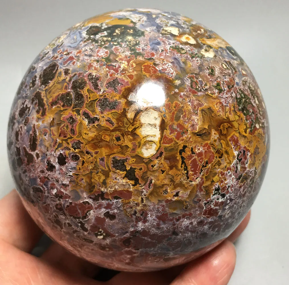 

1177g High quality Natural quartz crystal polishing production of beautiful reiki ocean jasper ball