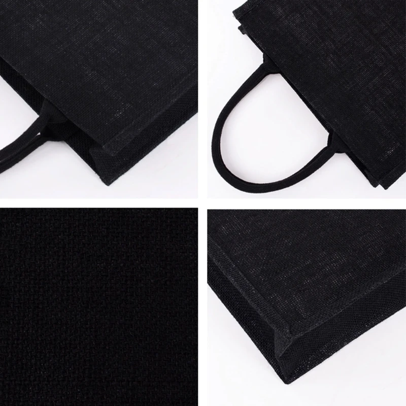 New Women Jute Tote Bags Burlap Bag with Soft HandleShopping Organizer Environmental Storage Handbag