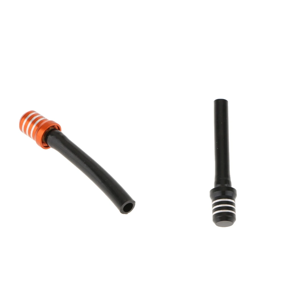 2pcs 8mm 5/16 inch Gas Fuel Cap Air Vent Hose Breather Pipe w/ One-way Valve for ATV Quad Dirt Bike Motocross, Black & Orange
