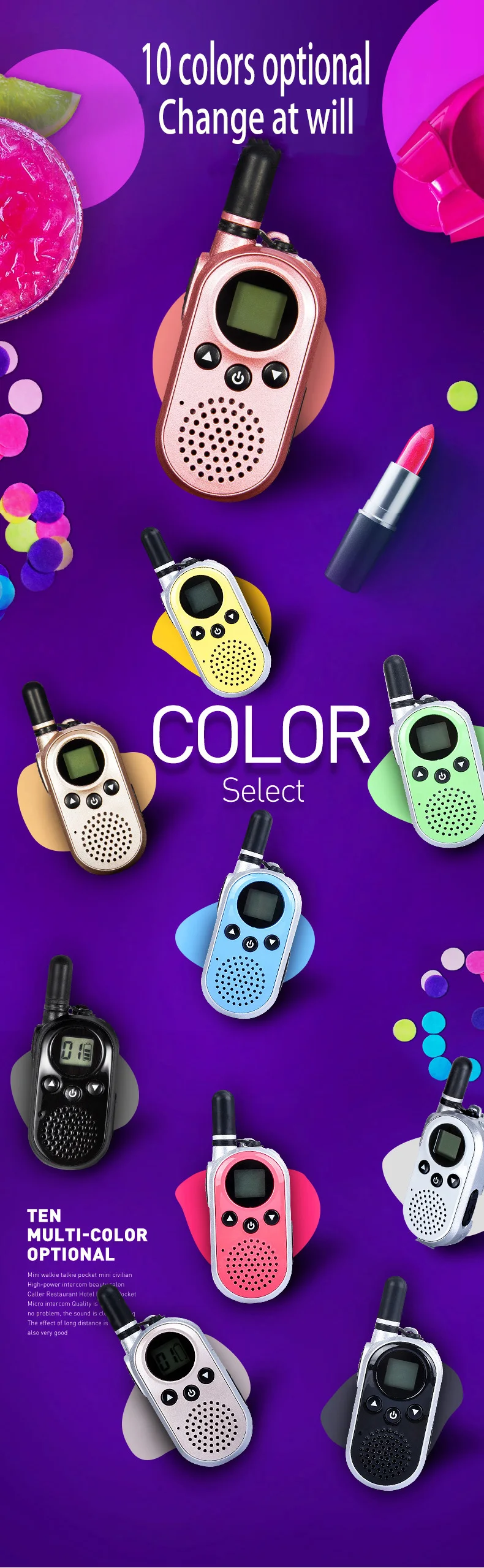 2 шт. мини uhf walkie talkie usb Wurui портативные радиостанции мощная рация двухсторонняя рация в отеле/KTV