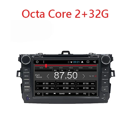 2 din 1024*600 android 8,1 В тире Автомобильный dvd-плеер радио gps Видео головное устройство для Toyota corolla 2007-2011 - Название цвета: Octa Core 2G 32G