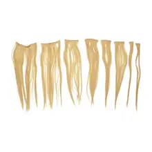 HTHL-8x 2"#60 легкий блонд Прямой полный головной зажим синтетические волосы для наращивания