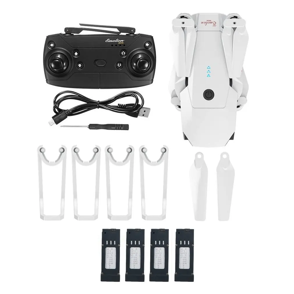 

For DJ-1 2.4Ghz WIFI FPV Foldable RC Drone With Wide Angle 2.0MP HD Camera Altitude Hold Headless Mode Aircraft with 4 Battery