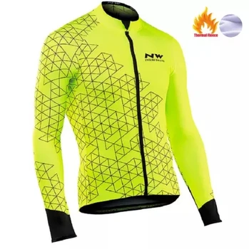

NW 2020 Pro Team Men's Bicycle Jacket Warm Fleece Cycling Jersey with Velvet Cycling Jacket.