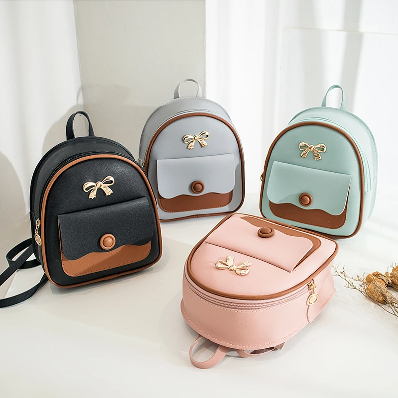 

LILEN Bow Small Backpack Fashion Multi-function Bag Casual Mini Backpack