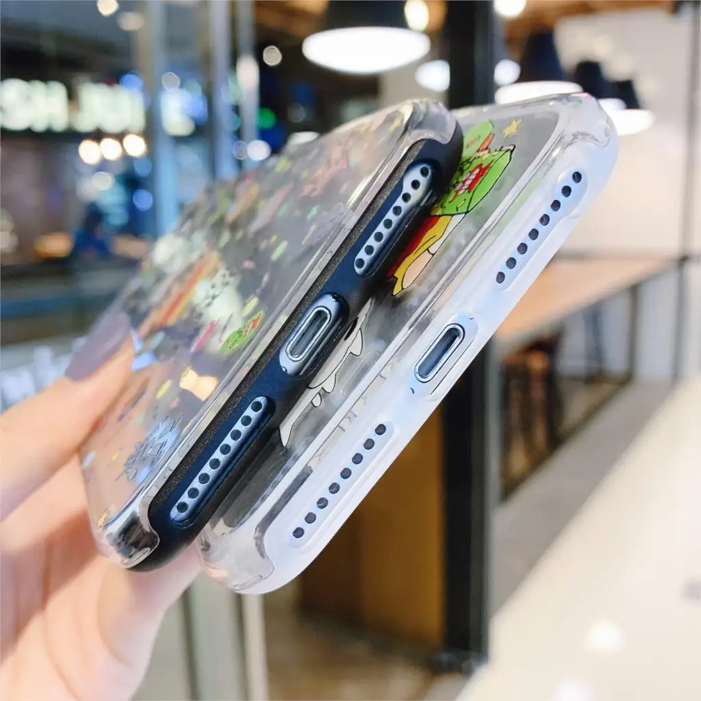 Для iPhone 11 pro Max чехол для телефона с мультяшным медведем+ пленка для экрана из закаленного стекла для iPhone X XS Max XR 7 8 6s Plus прозрачный чехол