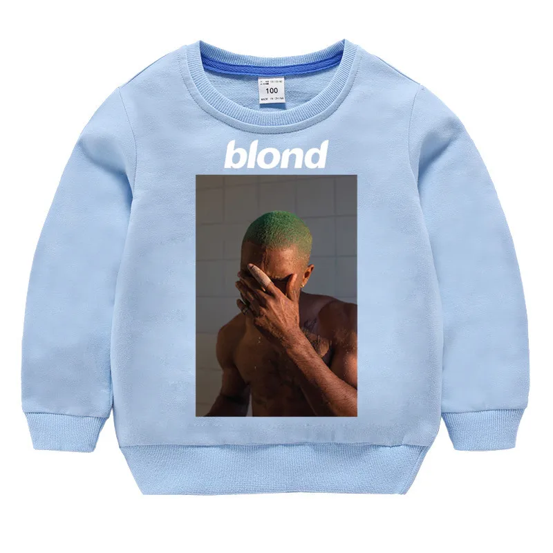 Детский рисунок Frank Ocean блондинка печати хлопковые толстовки с капюшоном девочки; дети хлопковые пуловеры, топы для маленьких мальчиков осенняя одежда