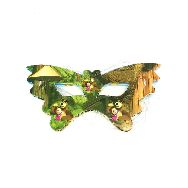 Masks-10pcs 46*70 см, воздушные шары из фольги с изображением Маши и медведя для вечеринки в честь Дня Рождения, 3D вечерние воздушные шары для вечеринки в честь Дня Рождения, Детские воздушные шары с изображением флага, соломенные вечерние шары - Цвет: Masks-10pcs