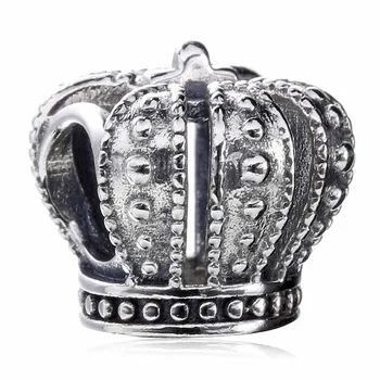 

Authentic 925 Sterling Silver Bead Charm Openwork Vintage Royal Crown Bead Fit Women Bracelet Bangle DIY Jewelry
