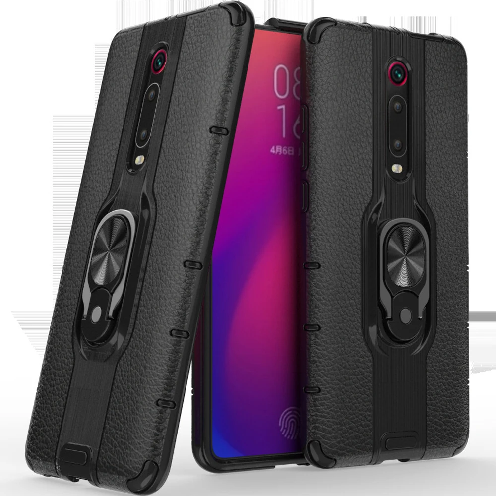 

For Xiaomi Redmi K20 Pro /k 20 Case PC Stand With Finger Ring Holder Phone Back Cover For Xiaomi Mi 9T Magnet Coque MI9T PRO bag
