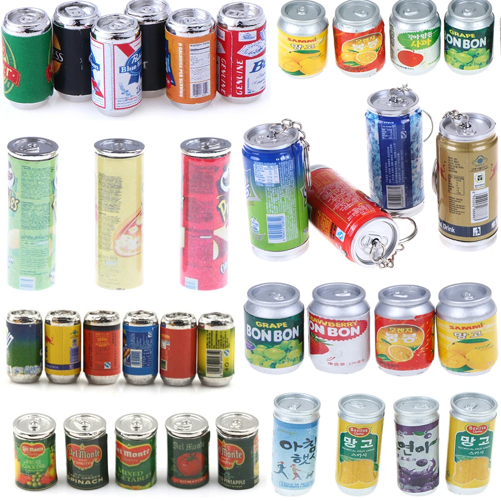 1:12-Canned Dollhouse Miniature Doll Food Living-Room-Accessories Beer Kitchen Toy Vegetables/drink-Cans